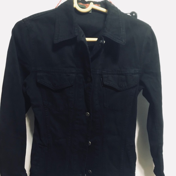 black designer jean jacket